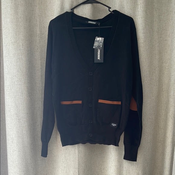 Jackets & Blazers - River Island Black Cardigan with Brown Accents